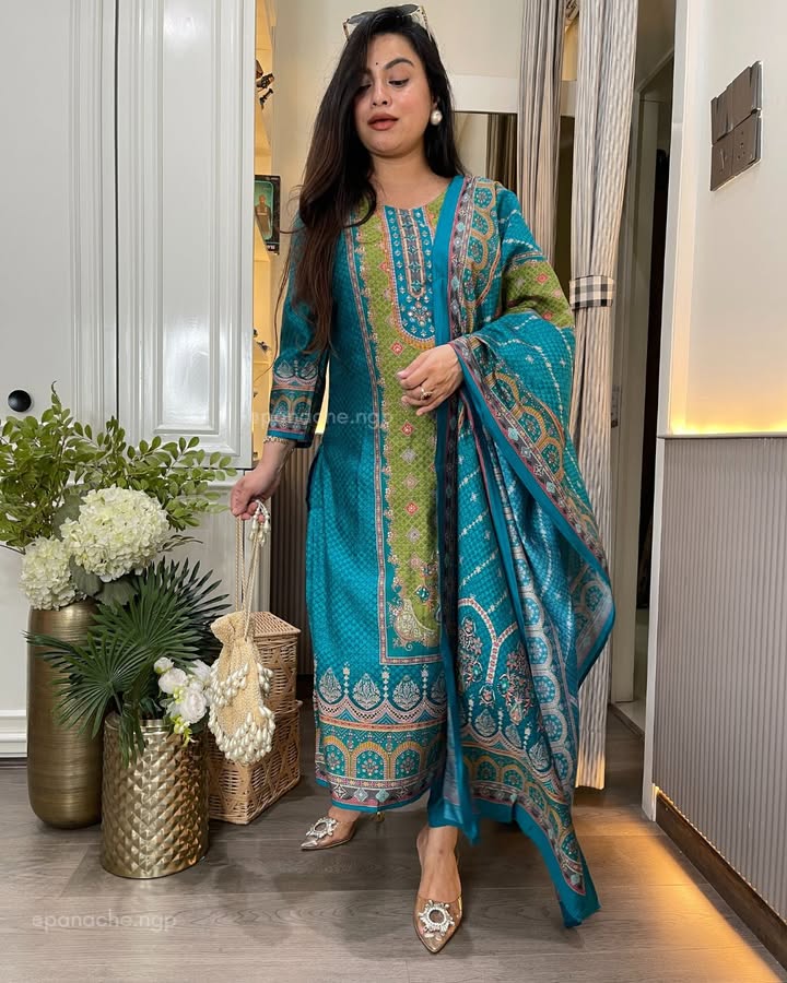 Emerald Grace Printed Suit