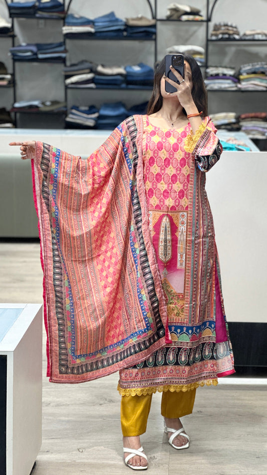 Elegant 3-Piece Suit Set in Satin & Silk - 12/7